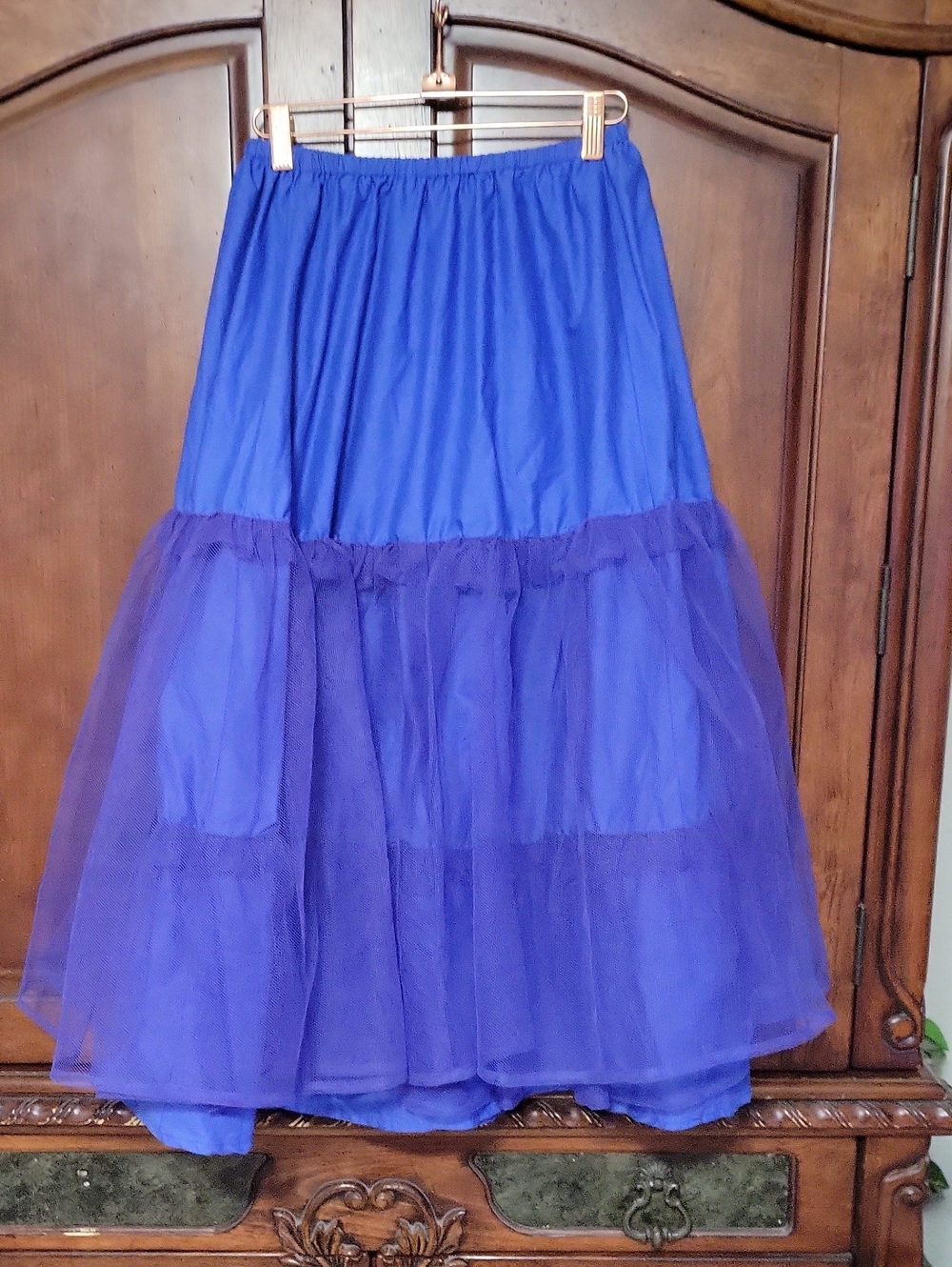 Laura Ashley Vintage Women's S Blue Petitcoat Tulle Skirt Made In Great Britain